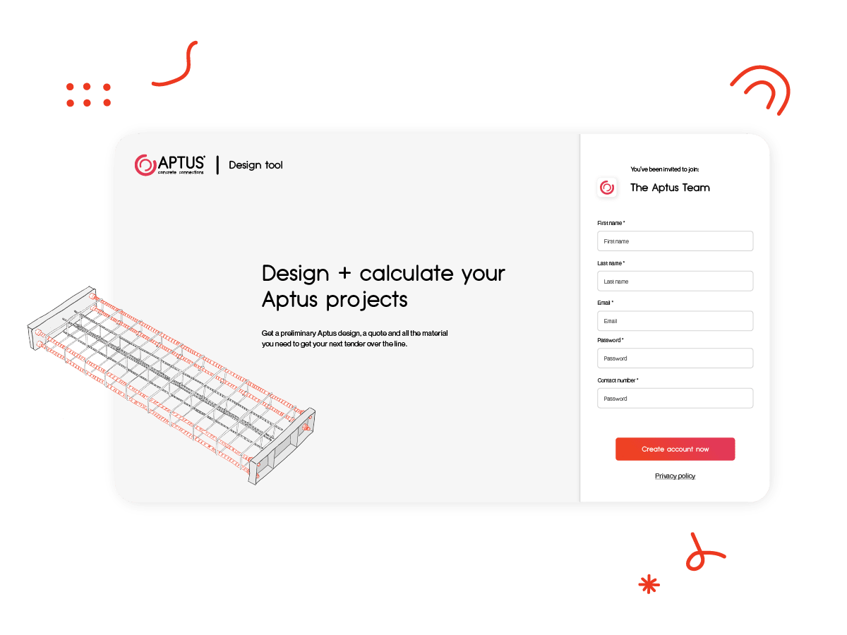 Screenshot of the Aptus app login page