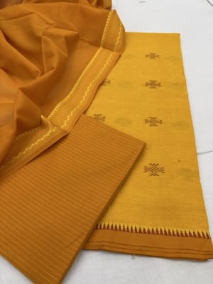 Handloom Cotton Mustard Suit