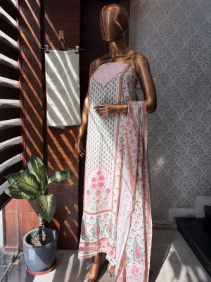Pure Mal Cotton Embroidery Suit