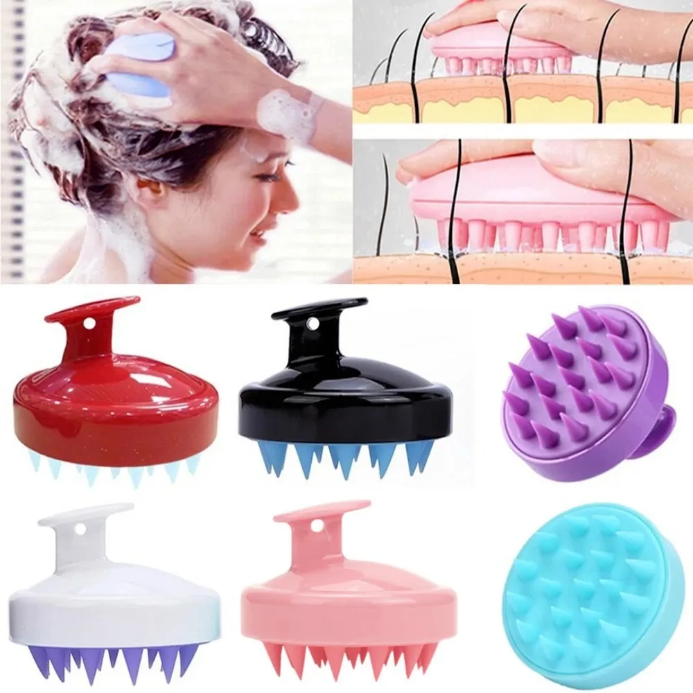 Silicone Shampoo Brush Clean The Scalp Thoroughly Scalp Massage Easy Foam Head Massage Brush Shampoo Brush Bath Comb Care Tool