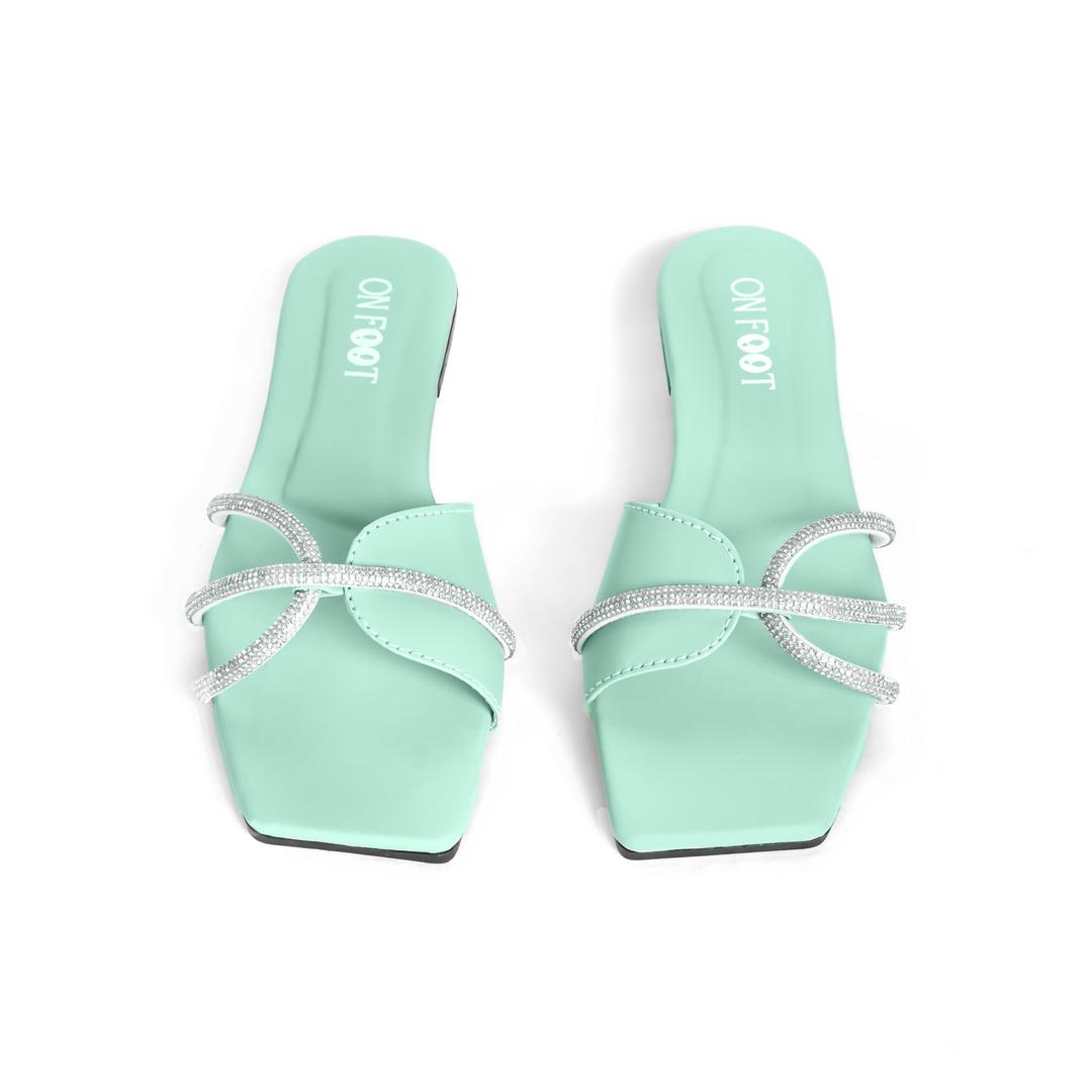 Women's Green Rexine Fancy Flats - Comfortable Formal Casual Footwear for Office & Everyday Wear | Sizes 36-41