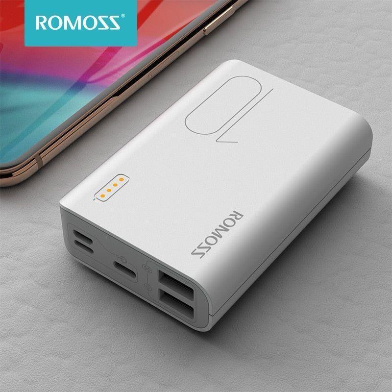 Portable 10000mAh Fast Charging Power Bank - White, 2-Hour Recharge, Compact Travel Charger