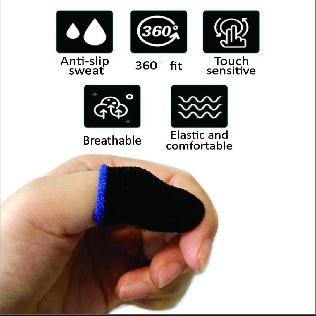 Gaming Thumb Sleeves Pack of 20 | Anti-Sweat, Ultra-Smooth for PUBG, Free Fire & Mobile Gaming