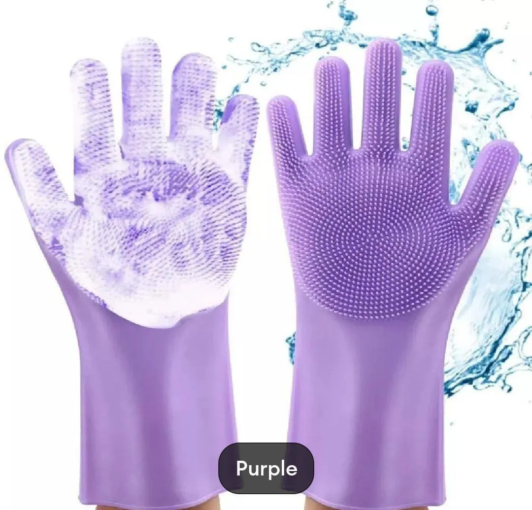 Heat-Resistant Silicone Kitchen Gloves - 2-Piece Non-Slip Oven Mitts for Cooking & Grilling