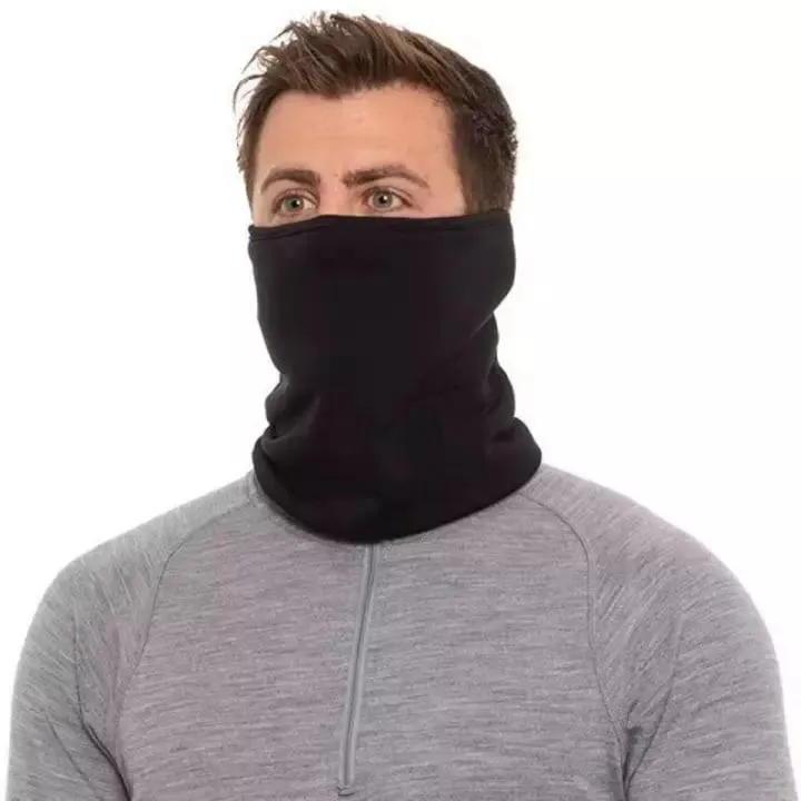 1 Pc Fleece Neck Warmer for Men & Women – Soft, Warm Winter Thermal Neck Cover (Black)