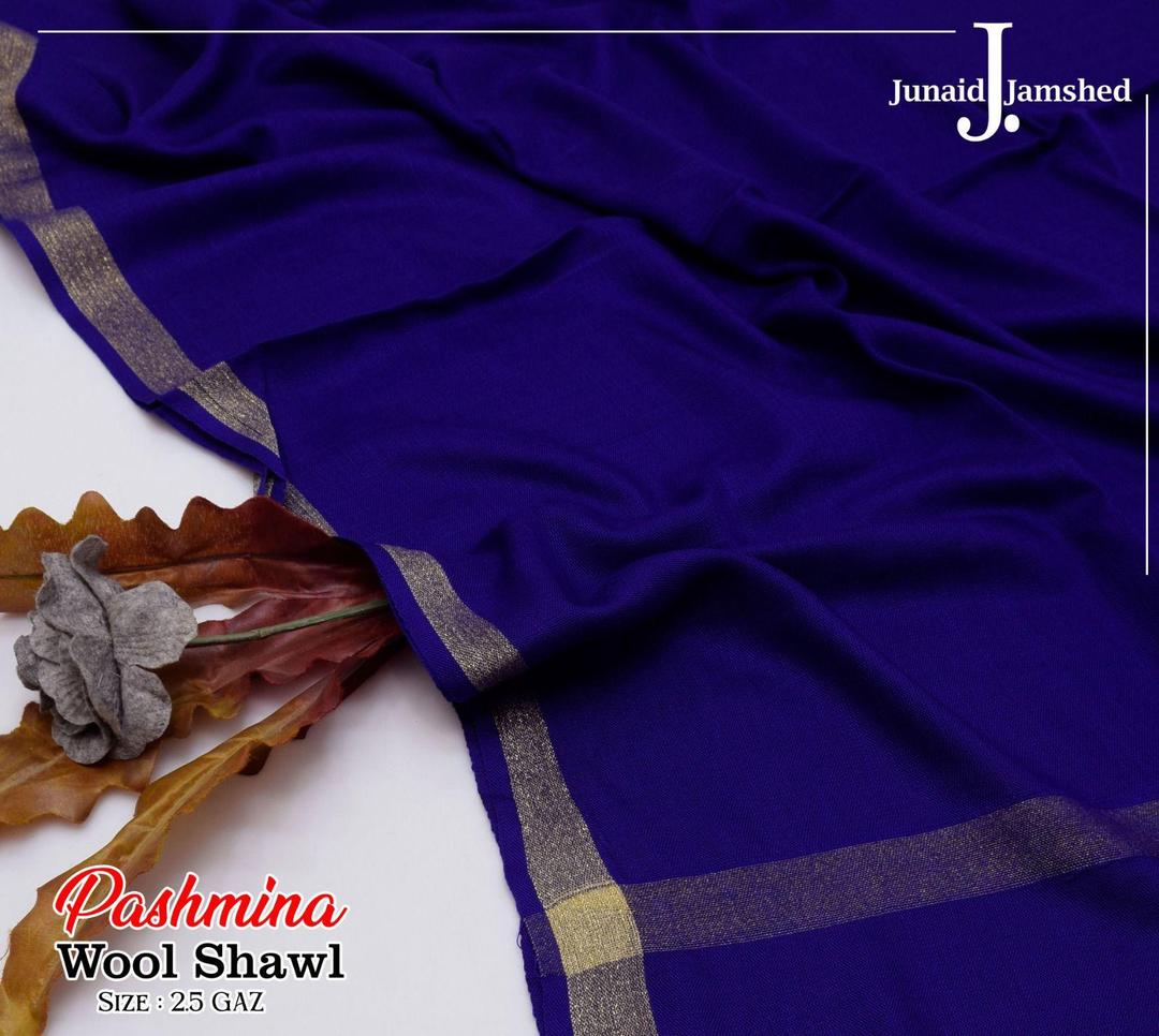 Women’s Plain Blue Pashmina Shawl – Soft & Elegant Winter Wrap