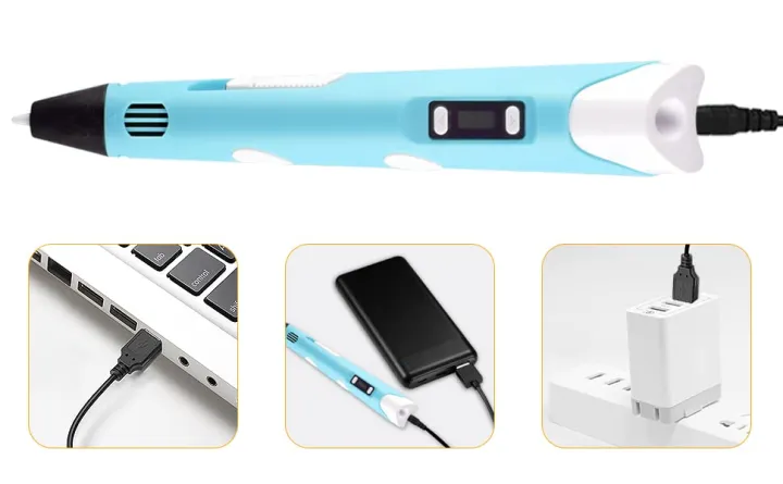 3D Printing Pen with LCD Display, Includes 3 Random PLA Filament Colors – Creative Drawing Tool for Kids and Adults