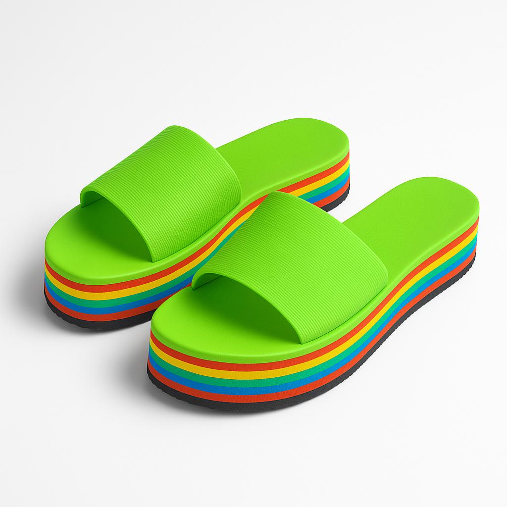 Women's Green EVA Sandals - Casual Lightweight Summer Slides | Non-Slip Comfort Footwear
