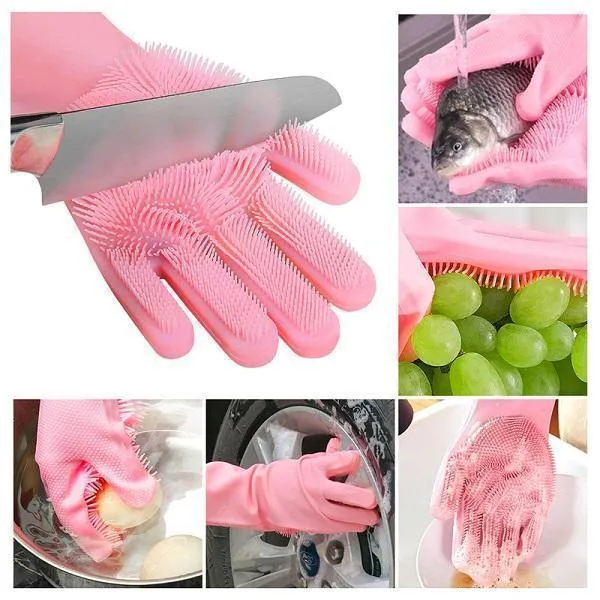Heat-Resistant Silicone Kitchen Gloves - 2-Piece Non-Slip Oven Mitts for Cooking & Grilling