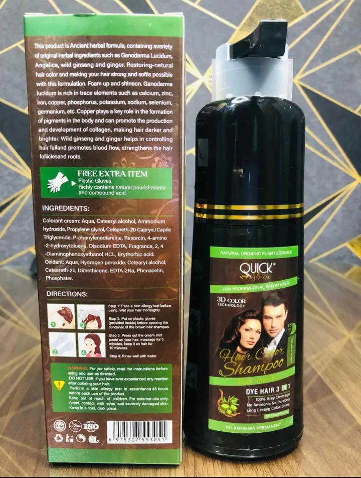 Liquid Hair Color for All Hair Types – Black & Dark Brown with Long-Lasting Shine