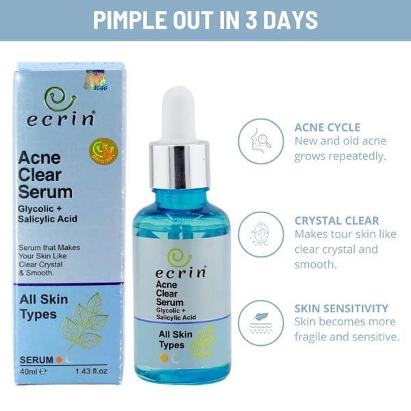 Acne Clear Salicylic Acid Serum – 40ml | Anti-Acne, Dark Spot & Skin Repair Solution