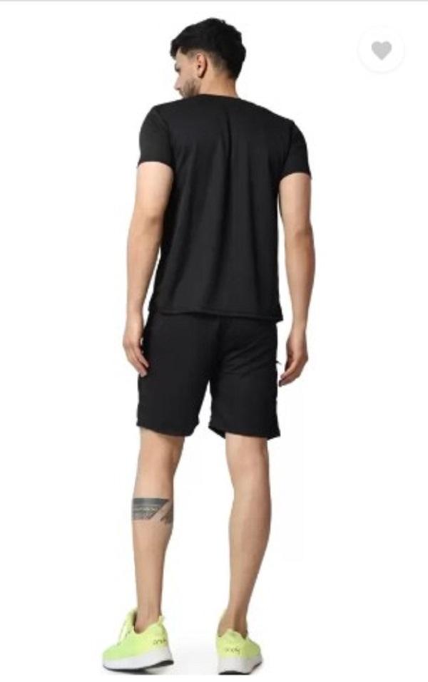 Men's Printed Dri Fit Tracksuit Set – Black Greek Key Design | Premium Summer Gym Wear in Pakistan