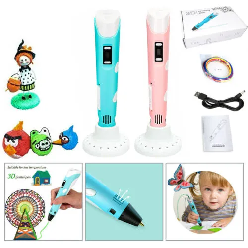 3D Printing Pen with LCD Display, Includes 3 Random PLA Filament Colors – Creative Drawing Tool for Kids and Adults