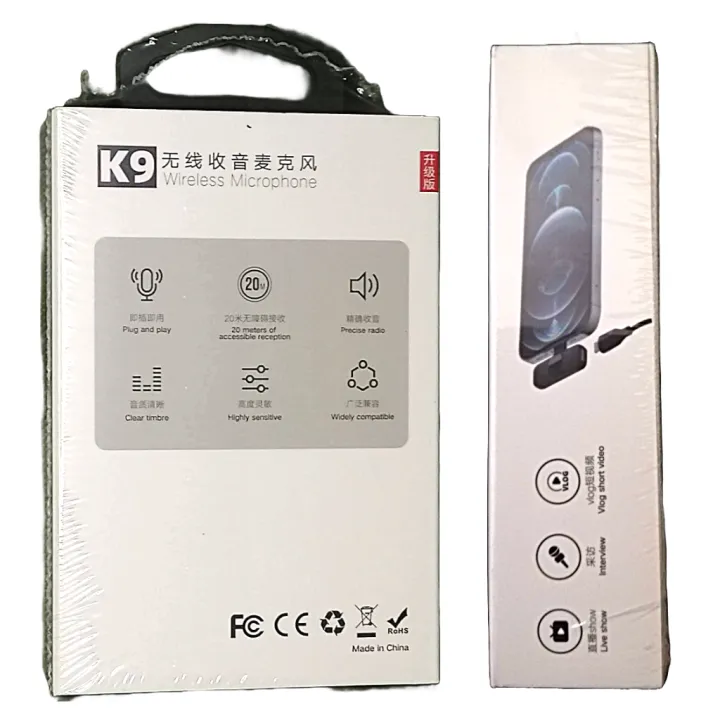 K9 Collar Wireless Microphone - Lavalier Mic for iPhone, Android & Type-C Devices -K-9 Wireless Microphone