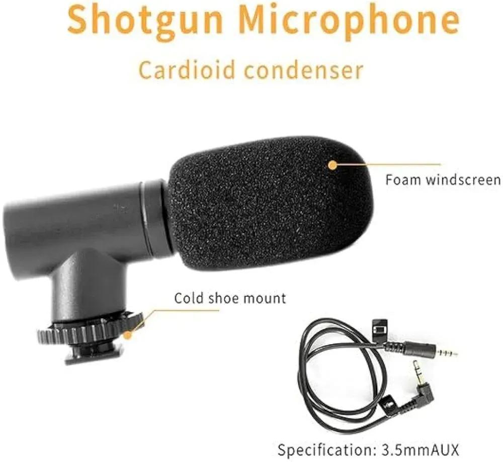 Professional All-in-One Vlogging Kit – Portable Content Creation Set with Tripod & Lighting for YouTube, TikTok, and Photography – Durable ABS – Universal Compatibility (Black)