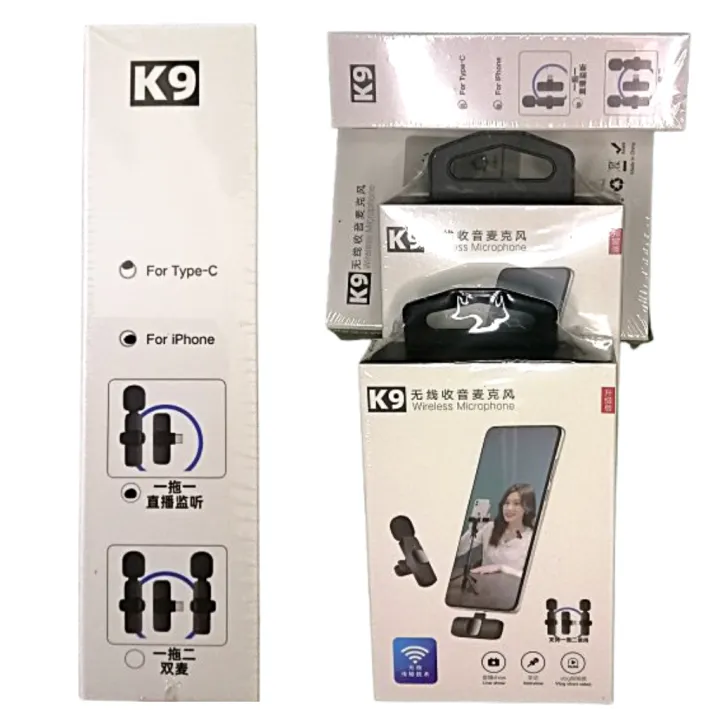 K9 Collar Wireless Microphone - Lavalier Mic for iPhone, Android & Type-C Devices -K-9 Wireless Microphone