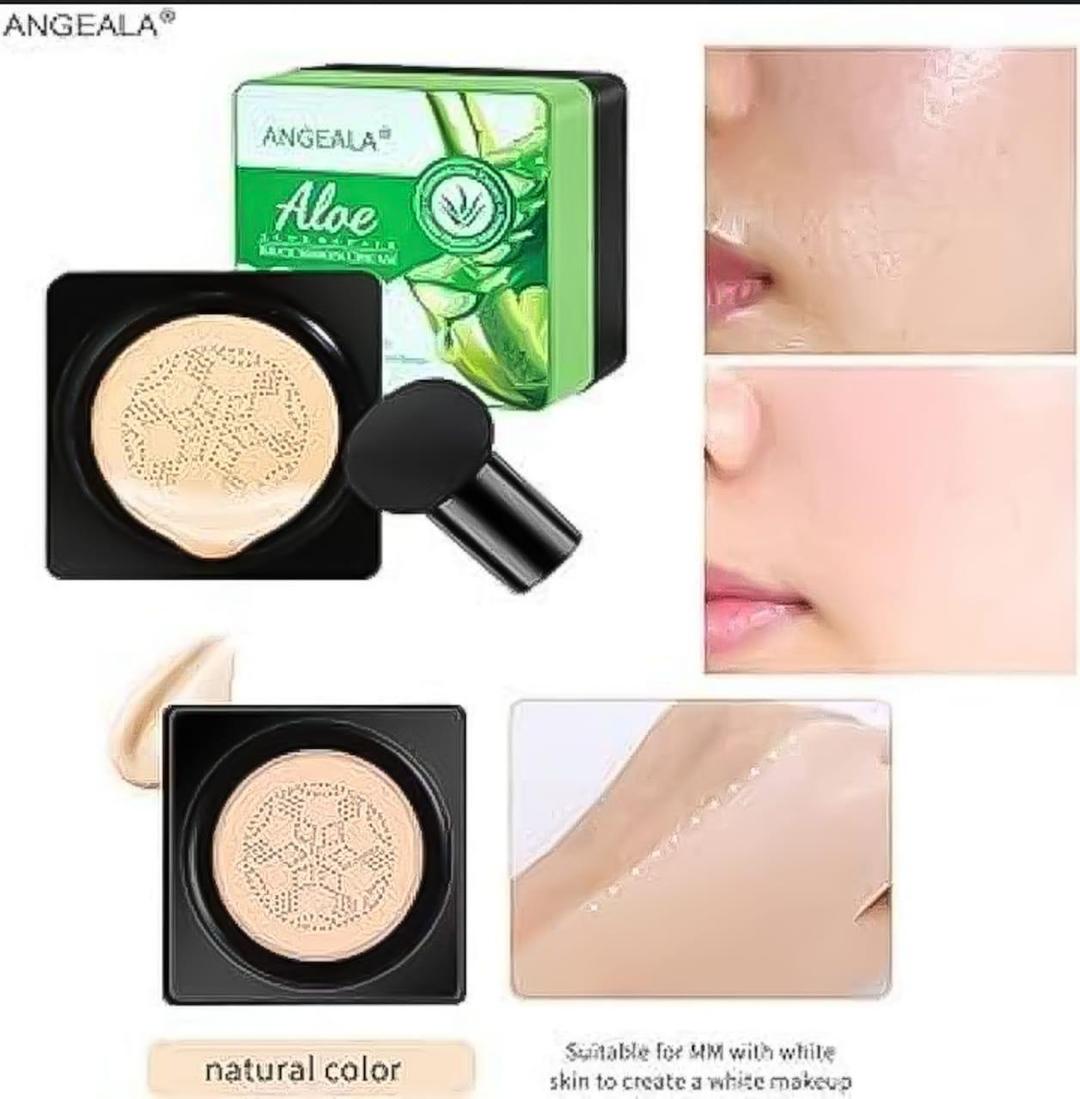 Aloe Vera Air Cushion BB Cream – Hydrating Gel Formula, Natural Beige Shade with Medium Coverage & Dewy Finish