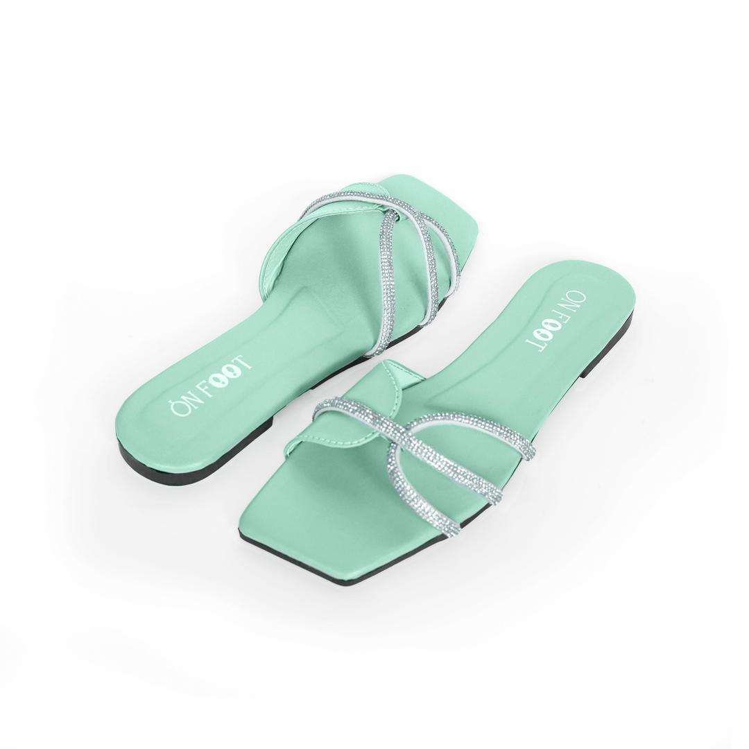 Women's Green Rexine Fancy Flats - Comfortable Formal Casual Footwear for Office & Everyday Wear | Sizes 36-41