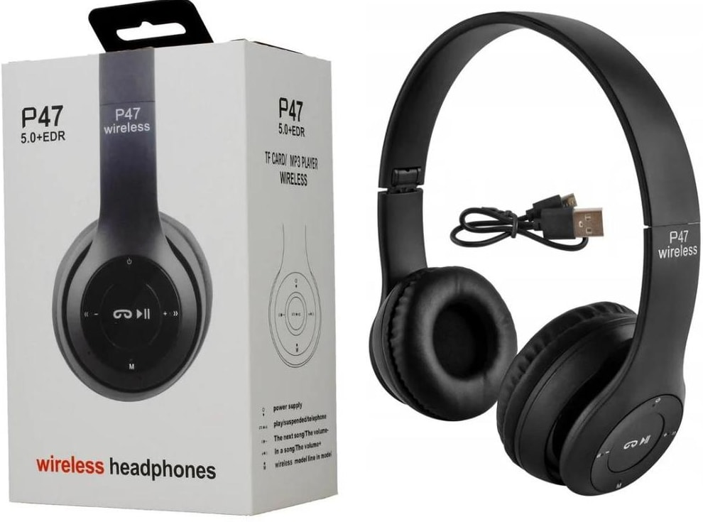 Wireless Stereo Bluetooth Headphones with FM Radio, TF Card & AUX Support