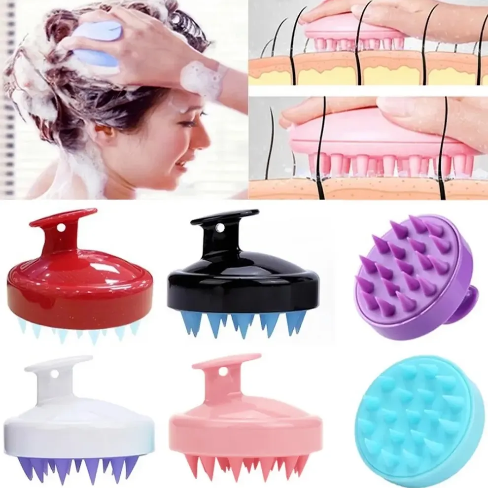 Silicone Shampoo Brush Clean The Scalp Thoroughly Scalp Massage Easy Foam Head Massage Brush Shampoo Brush Bath Comb Care Tool