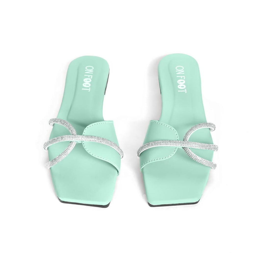 Women's Green Rexine Fancy Flats - Comfortable Formal Casual Footwear for Office & Everyday Wear | Sizes 36-41