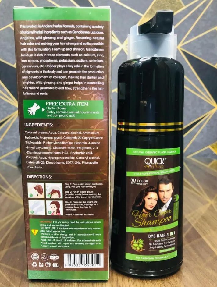 Liquid Hair Color for All Hair Types – Black & Dark Brown with Long-Lasting Shine