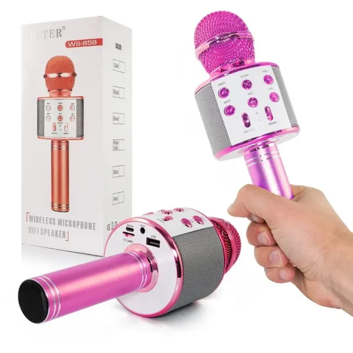 Wireless Bluetooth Karaoke Microphone for Kids and Adults, Portable Handheld Singing Mic, Fun Gift for Boys and Girls