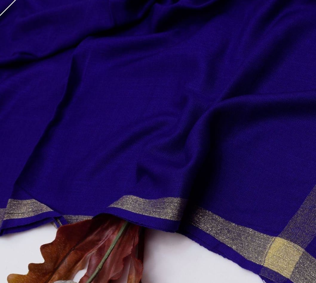 Women’s Plain Blue Pashmina Shawl – Soft & Elegant Winter Wrap