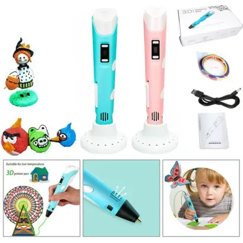 3D Printing Pen with LCD Display, Includes 3 Random PLA Filament Colors – Creative Drawing Tool for Kids and Adults