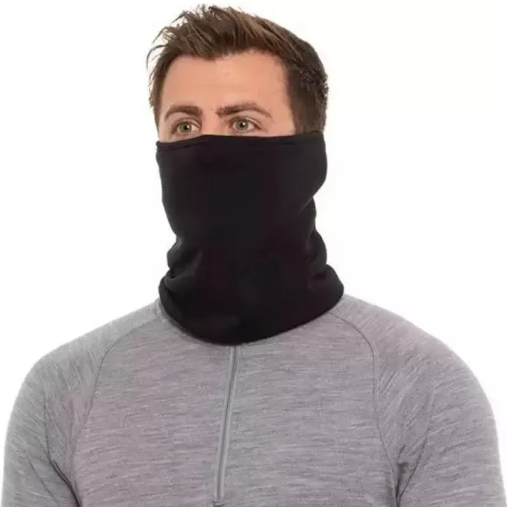 1 Pc Fleece Neck Warmer for Men & Women – Soft, Warm Winter Thermal Neck Cover (Black)