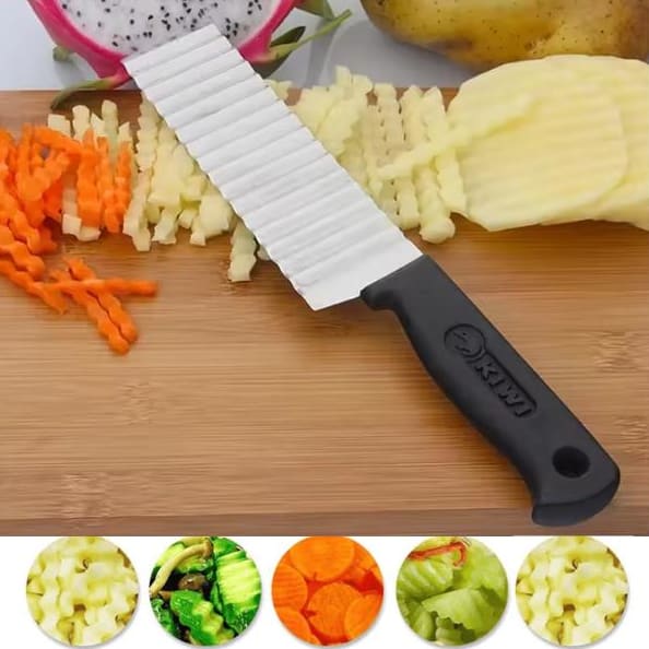 Professional Grade Potato & Vegetable Cutter – Durable Black Stainless Steel Design