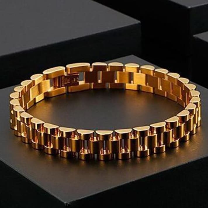 Gold Plated Unisex Chain Bracelet | Adjustable Stainless Steel Jewelry