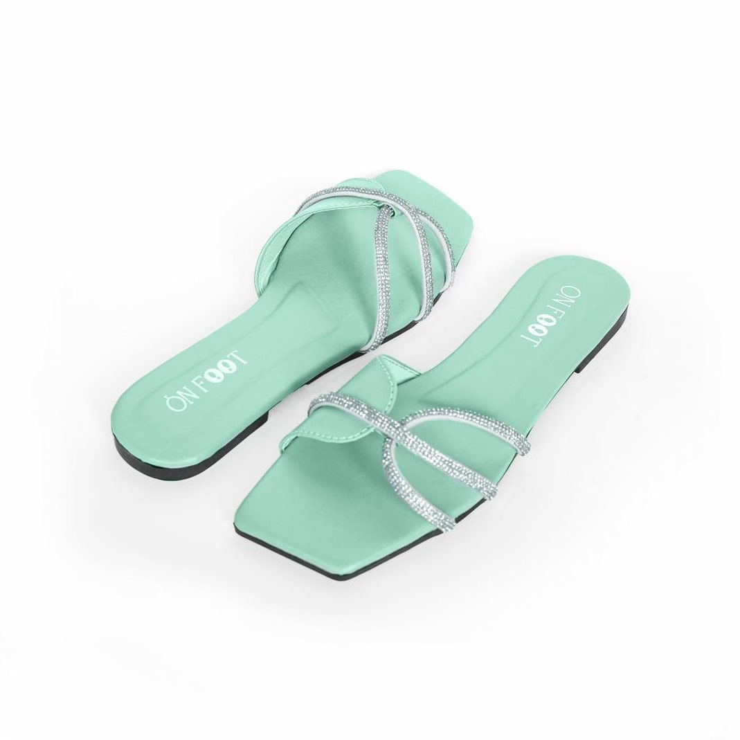 Women's Green Rexine Fancy Flats - Comfortable Formal Casual Footwear for Office & Everyday Wear | Sizes 36-41