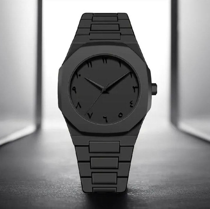 Men’s Black Carbon Fiber Analogue Watch with Quartz Movement