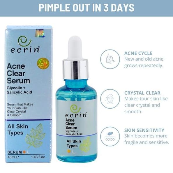 Acne Clear Salicylic Acid Serum – 40ml | Anti-Acne, Dark Spot & Skin Repair Solution