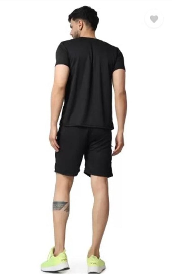 Men's Printed Dri Fit Tracksuit Set – Black Greek Key Design | Premium Summer Gym Wear in Pakistan