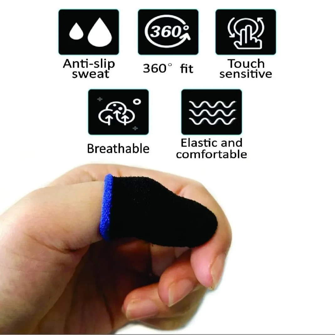 Gaming Thumb Sleeves Pack of 20 | Anti-Sweat, Ultra-Smooth for PUBG, Free Fire & Mobile Gaming