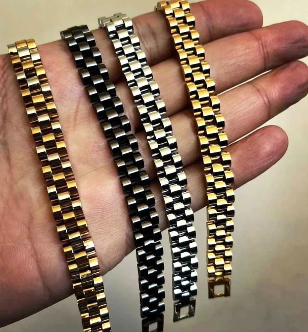 Gold Plated Unisex Chain Bracelet | Adjustable Stainless Steel Jewelry