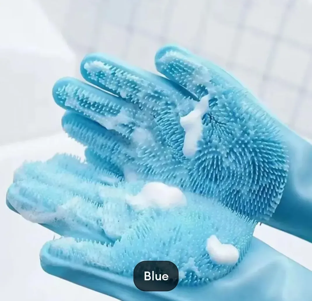 Heat-Resistant Silicone Kitchen Gloves - 2-Piece Non-Slip Oven Mitts for Cooking & Grilling