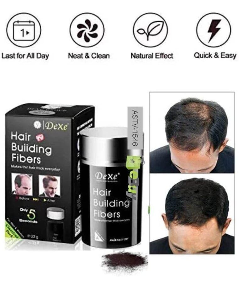 Dark Brown Hair Building Fibers for Instant Thicker Hair – Natural-Looking Hair Loss Concealer for Men & Women