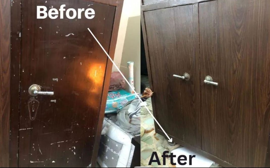 Elegant Brown Abstract Vinyl Wall Sticker - Self-Adhesive Modern Home Decor Mural (48" x 16")