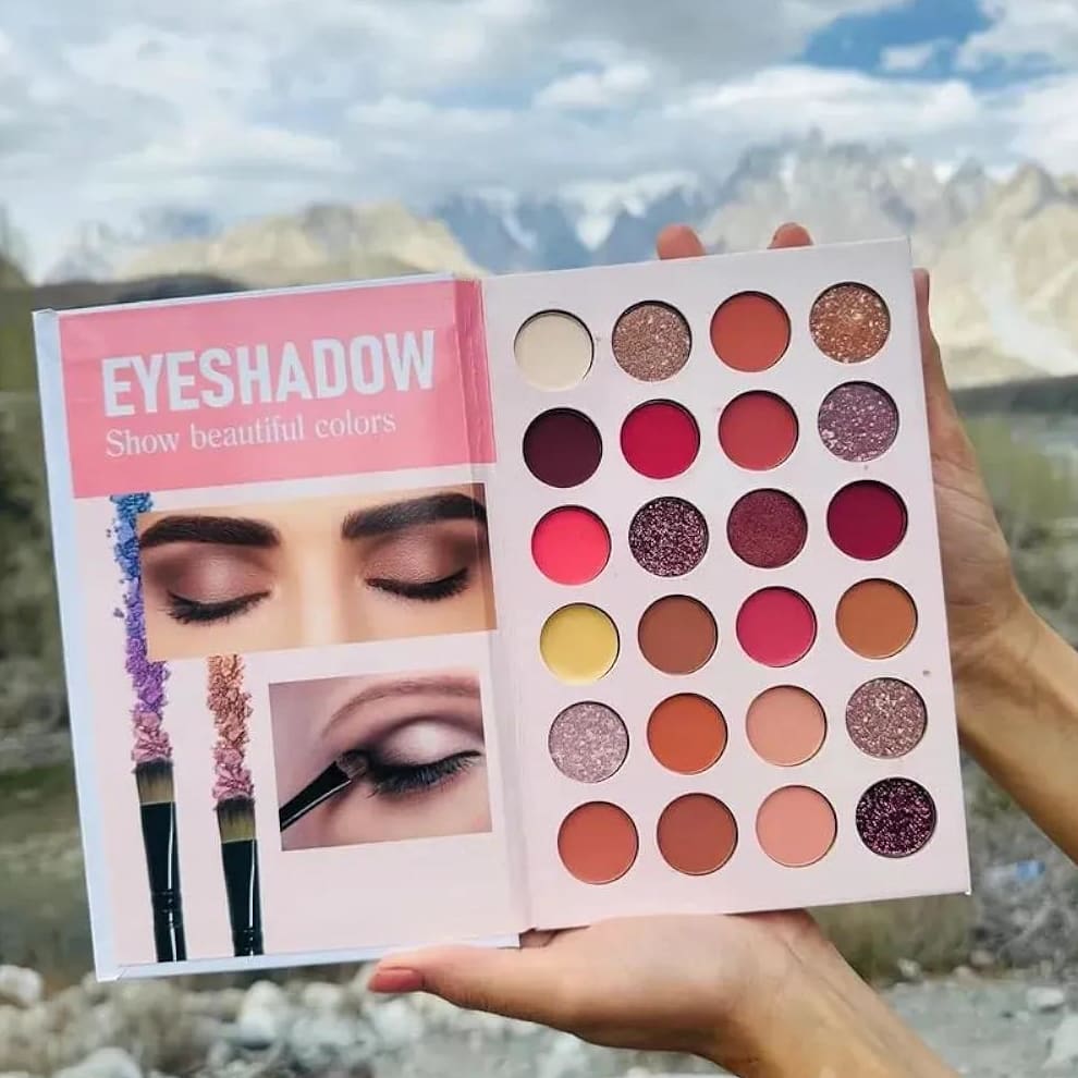 Professional 4-in-1 All-in-One Makeup Palette Book – Eyeshadow, Blush, Contour, Highlighter & Eyebrow Powder Kit | Long-Lasting & Waterproof