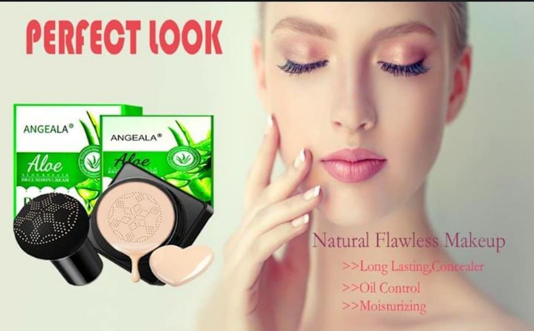 Aloe Vera Air Cushion BB Cream – Hydrating Gel Formula, Natural Beige Shade with Medium Coverage & Dewy Finish