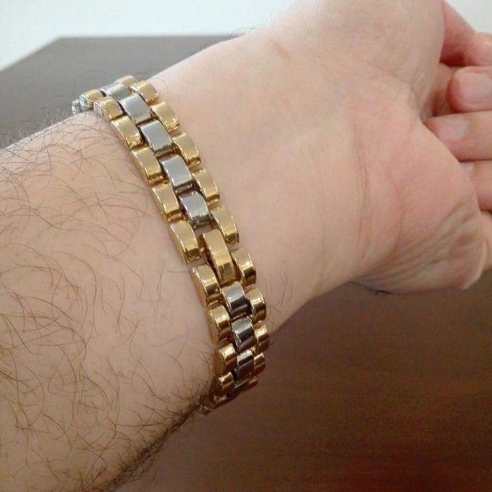 Gold Plated Unisex Chain Bracelet | Adjustable Stainless Steel Jewelry