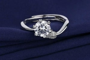 Elegant Adjustable Cubic Zirconia Ring for Women & Girls – Silver Plated Trendy Fashion Jewelry