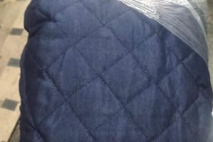 Quilted Refrigerator Cover with 4 Pockets - 50x20 Inch Cotton Fridge Dust Cover Protector for Kitchen Organization and Storage