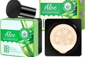 Aloe Vera Air Cushion BB Cream – Hydrating Gel Formula, Natural Beige Shade with Medium Coverage & Dewy Finish