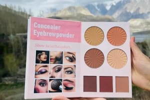 Professional 4-in-1 All-in-One Makeup Palette Book – Eyeshadow, Blush, Contour, Highlighter & Eyebrow Powder Kit | Long-Lasting & Waterproof