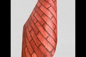 Red 3D Calligraphy Wall Sticker – Elegant Vinyl Décor (48" x 16")