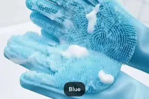 Heat-Resistant Silicone Kitchen Gloves - 2-Piece Non-Slip Oven Mitts for Cooking & Grilling